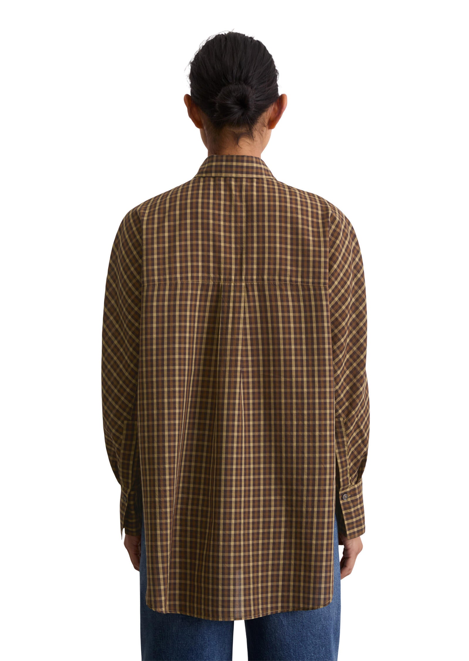 Bluse kariert Oversized Fit - W64-multi/warm brown - Braun