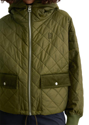 Steppjacke mit Kapuze - 490-mossy olive - Grün