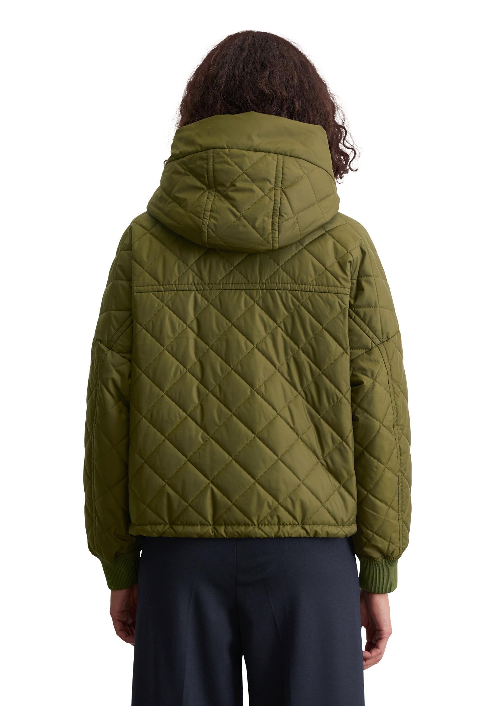 Steppjacke mit Kapuze - 490-mossy olive - Grün