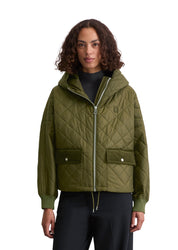 Steppjacke mit Kapuze - 490-mossy olive - Grün