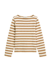 Langarmshirt gestreift aus Baumwolle - K58-multi/ pure sand - Beige