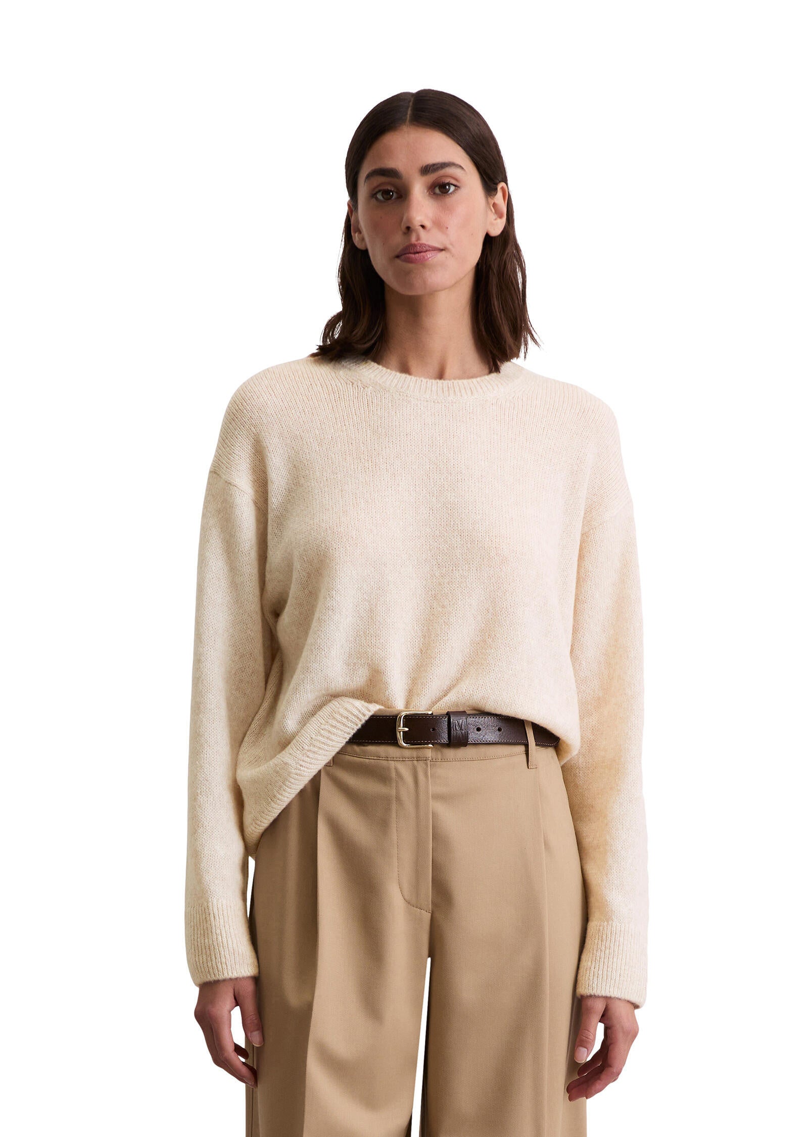 Strickpullover aus Schurwolle - 174-natural stone - Creme