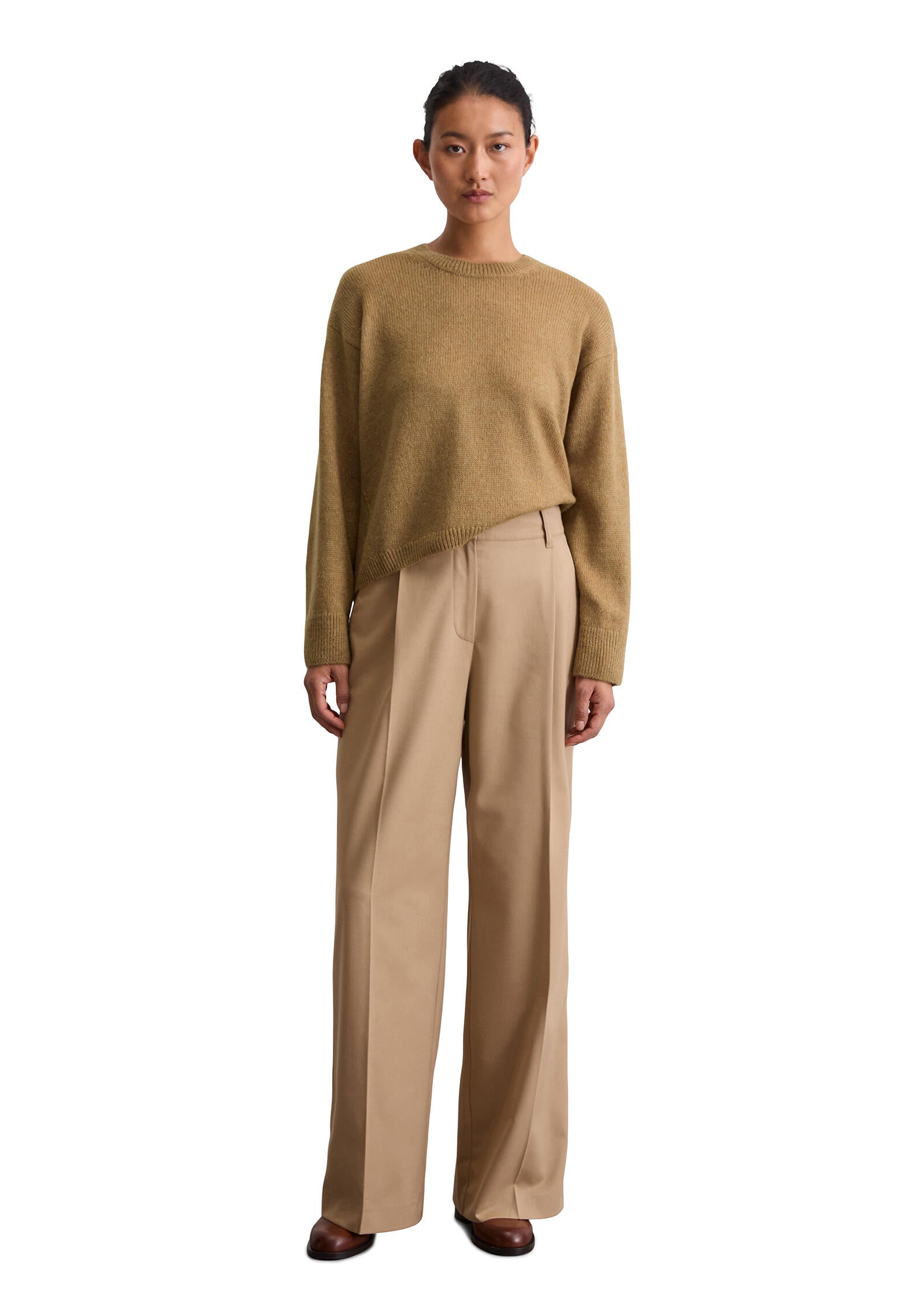 Strickpullover aus Schurwolle - 721-pure sand - Braun