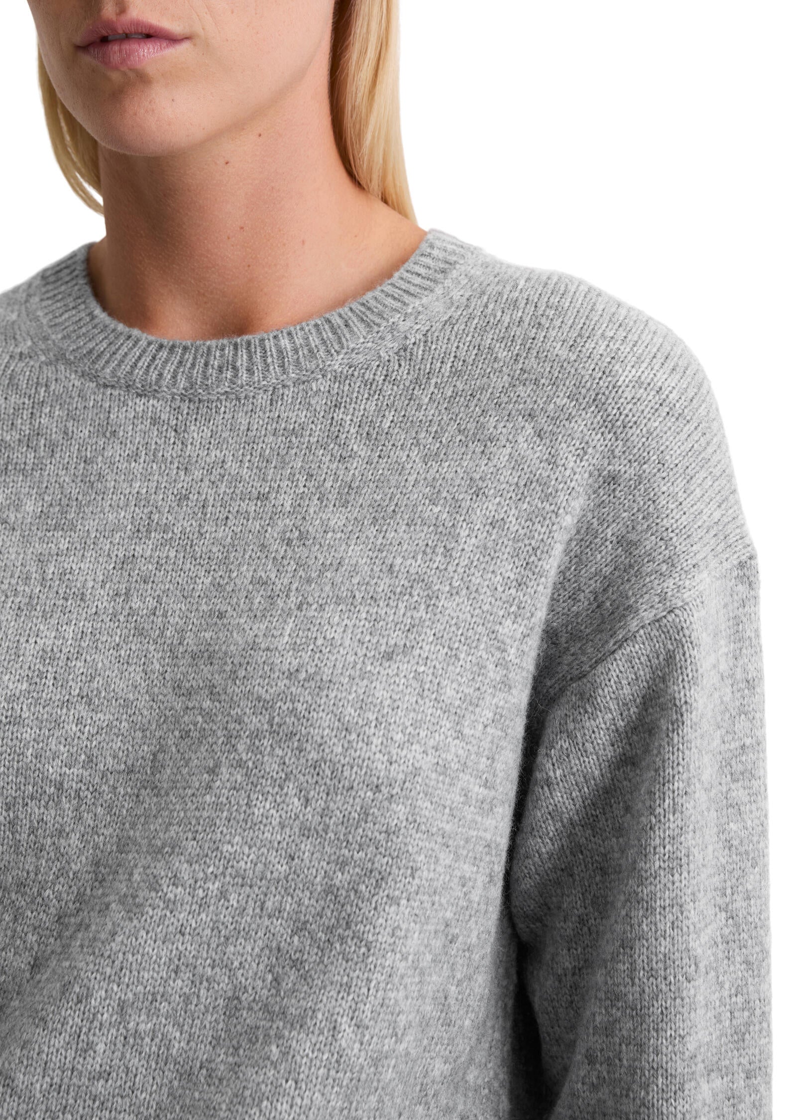 Strickpullover aus Schurwolle - 909-grey granite melange - Grau