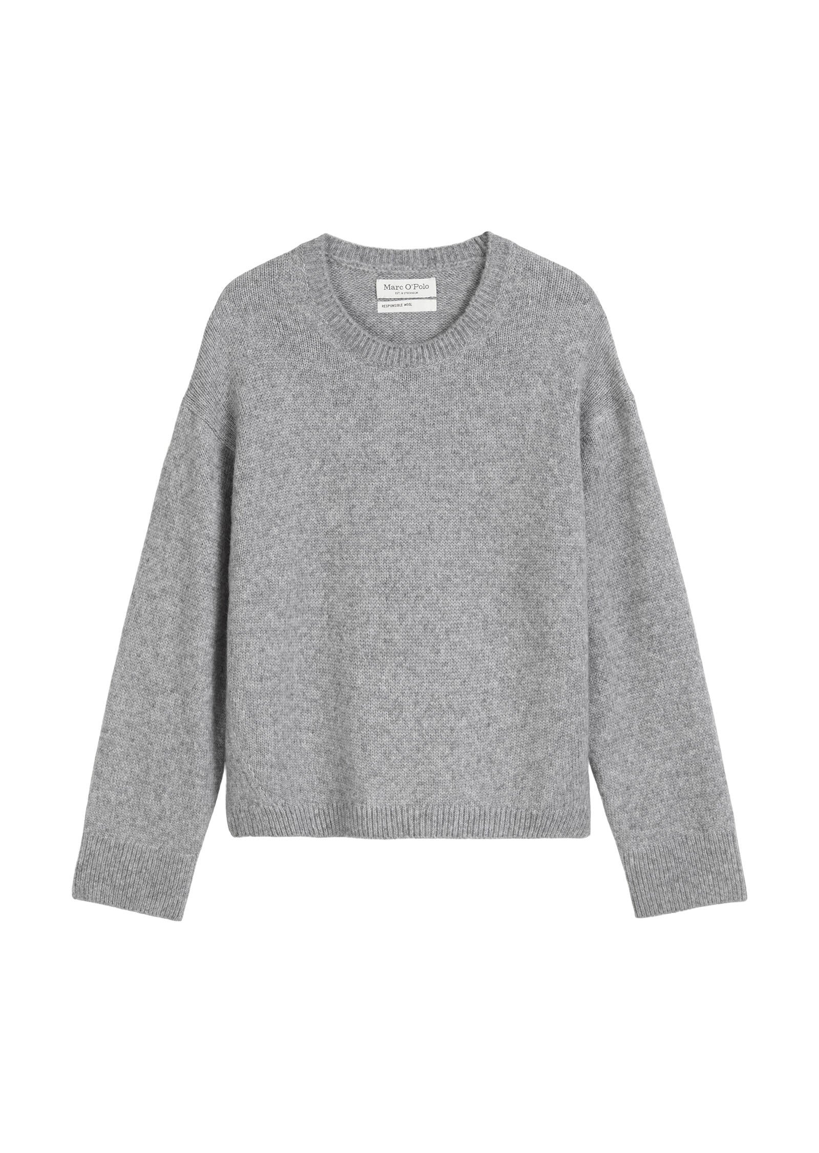 Strickpullover aus Schurwolle - 909-grey granite melange - Grau