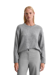 Strickpullover aus Schurwolle - 909-grey granite melange - Grau