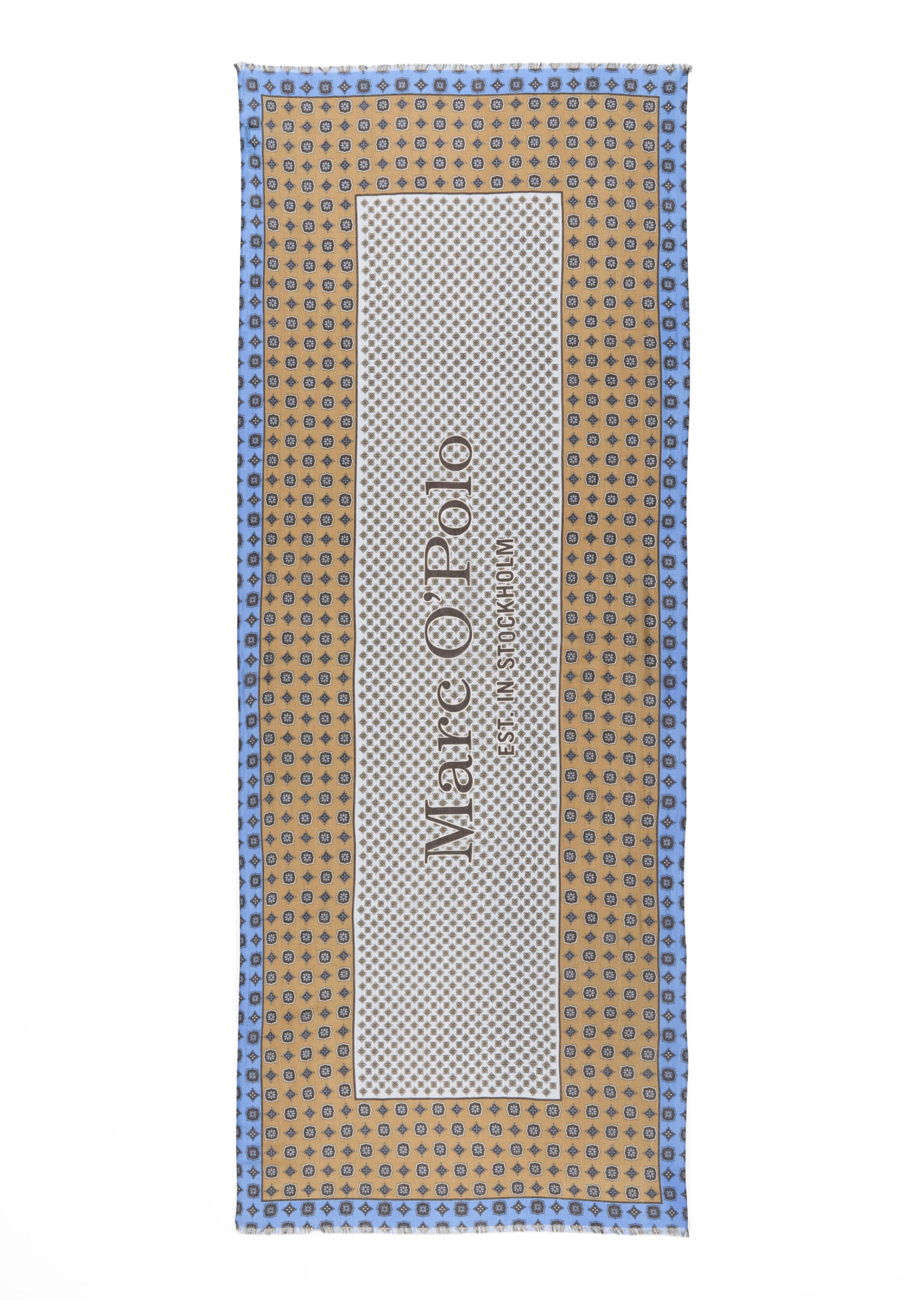 Schal mit Allover-Print - L38-multi/pure sand - Braun