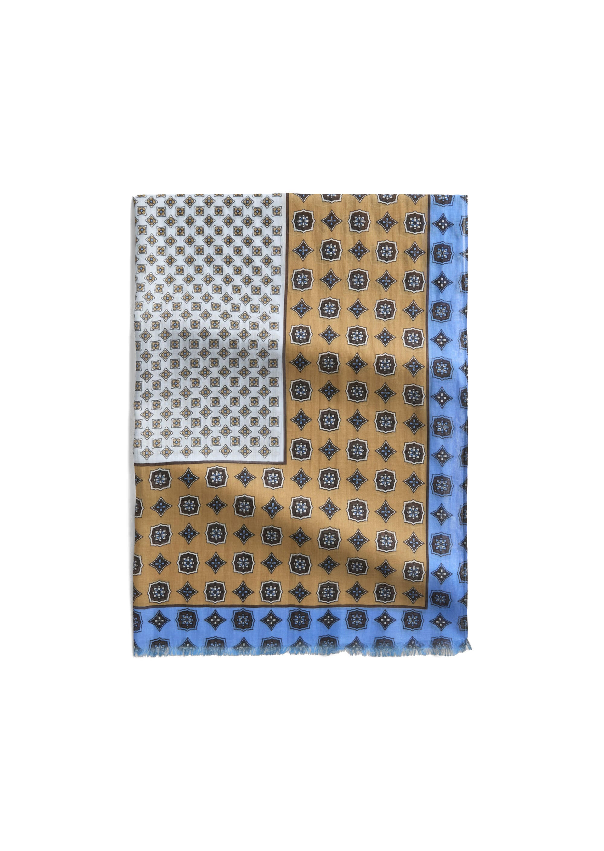 Schal mit Allover-Print - L38-multi/pure sand - Braun