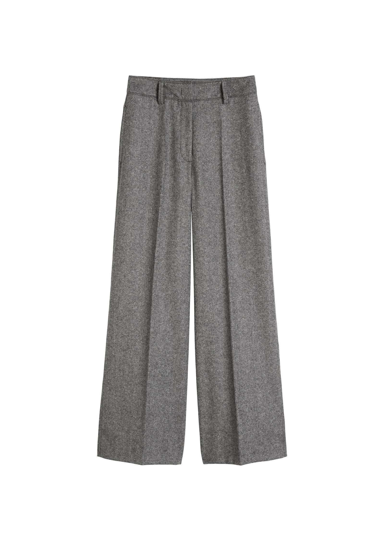 Tweedhose Wide Fit aus Schurwolle-Mix - W36-multi - Grau