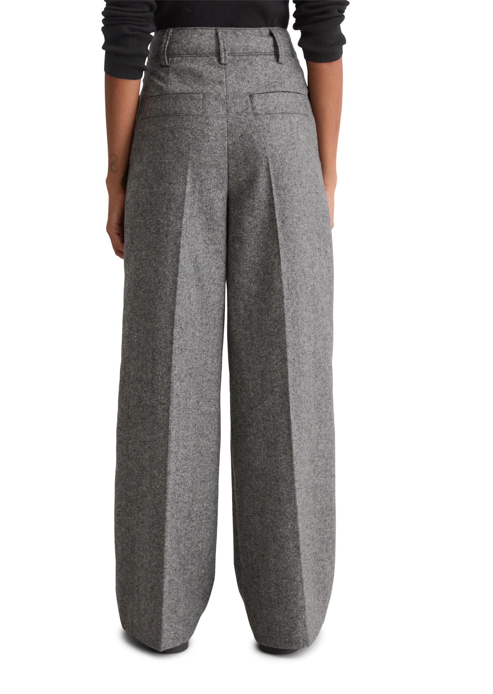 Tweedhose Wide Fit aus Schurwolle-Mix - W36-multi - Grau