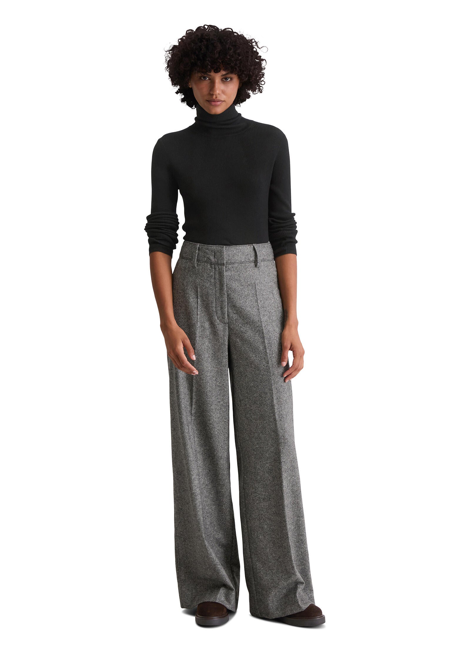 Tweedhose Wide Fit aus Schurwolle-Mix - W36-multi - Grau