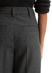 Tailored Pants in Wide Fit aus Schurwolle-Mix - 975-night grey melange - Grau