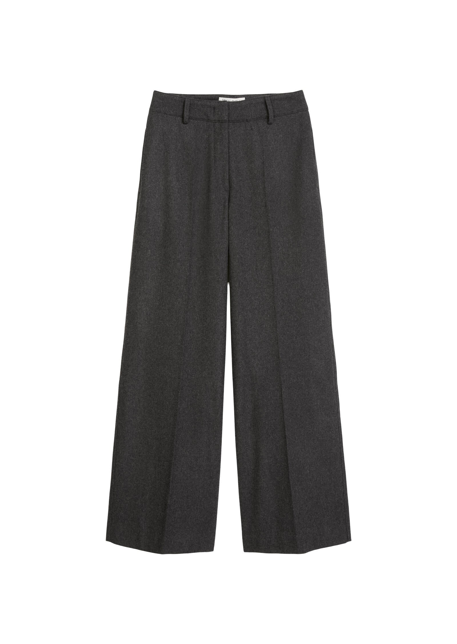 Tailored Pants in Wide Fit aus Schurwolle-Mix - 975-night grey melange - Grau