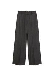Tailored Pants in Wide Fit aus Schurwolle-Mix - 975-night grey melange - Grau