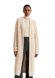 Oversize-Cardigan aus Alpakawolle-Mix - 174-natural stone - Weiß