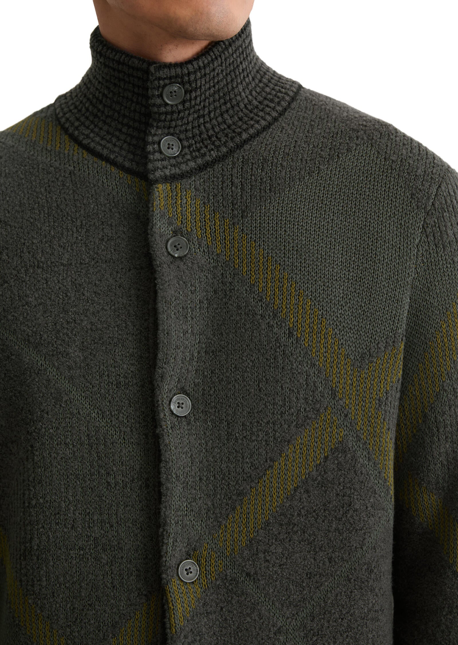 Strickjacke aus Schurwollmix - 989-dark grey melange - Grau