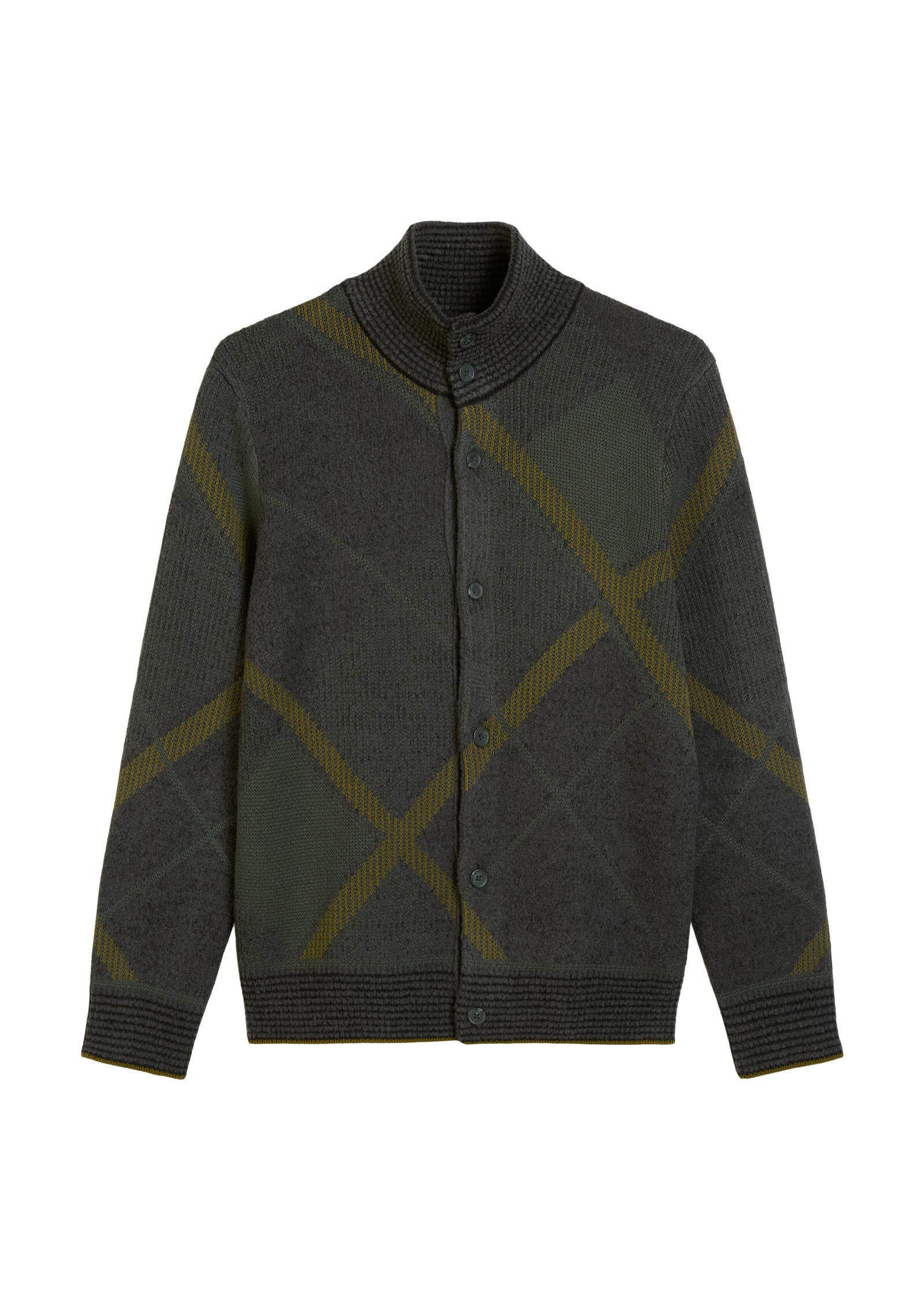 Strickjacke aus Schurwollmix - 989-dark grey melange - Grau