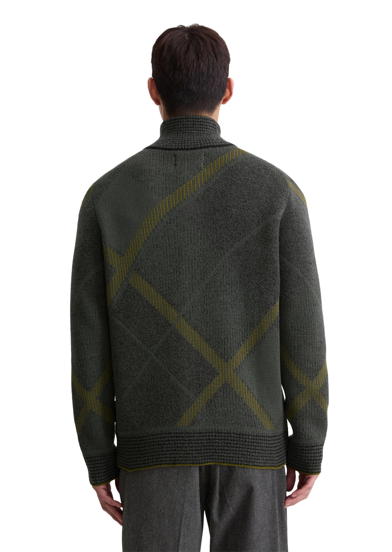 Strickjacke aus Schurwollmix - 989-dark grey melange - Grau