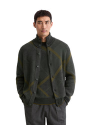 Strickjacke aus Schurwollmix - 989-dark grey melange - Grau