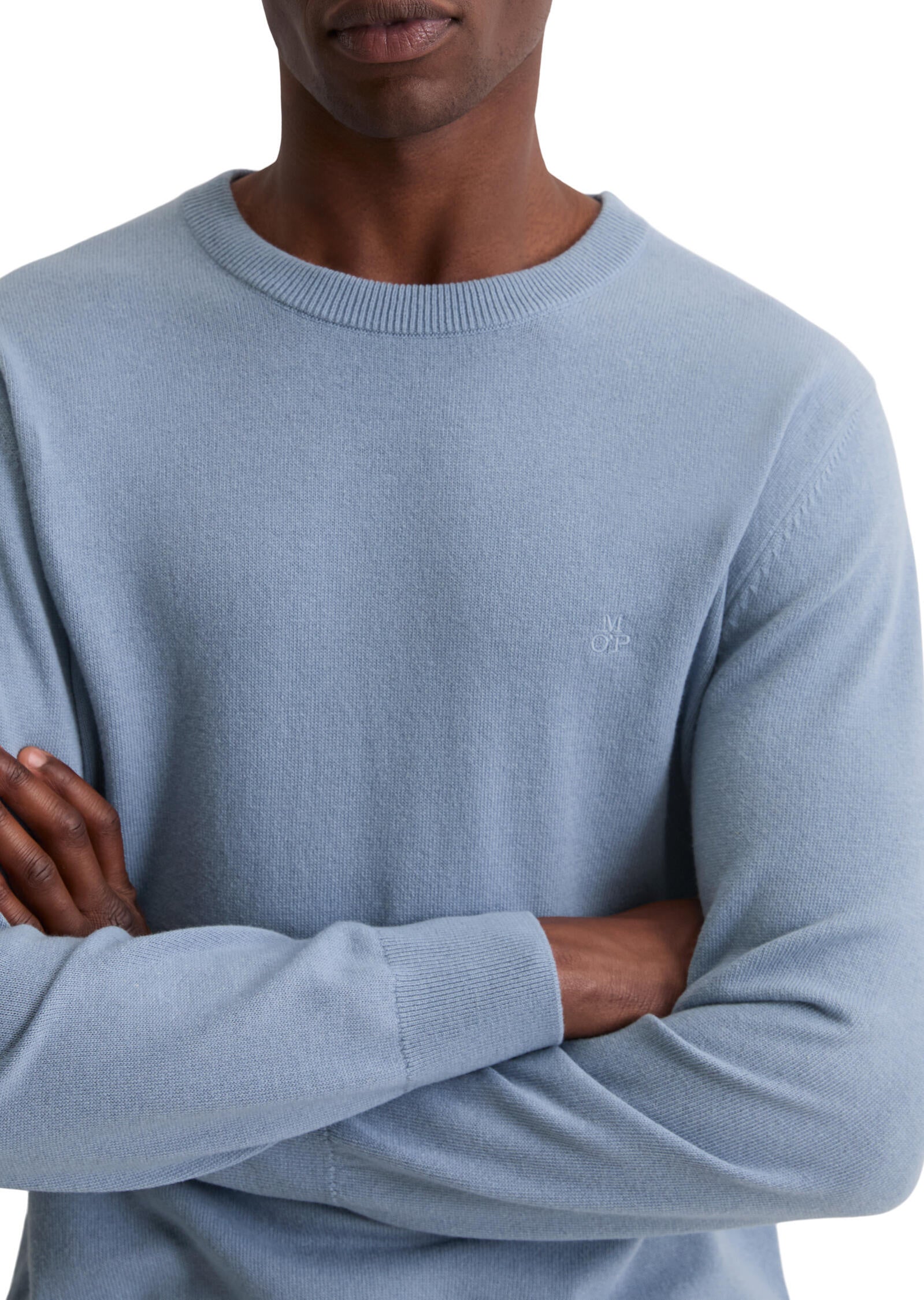 Strickpullover aus Baumwollmix - 838-meltwater - Blau