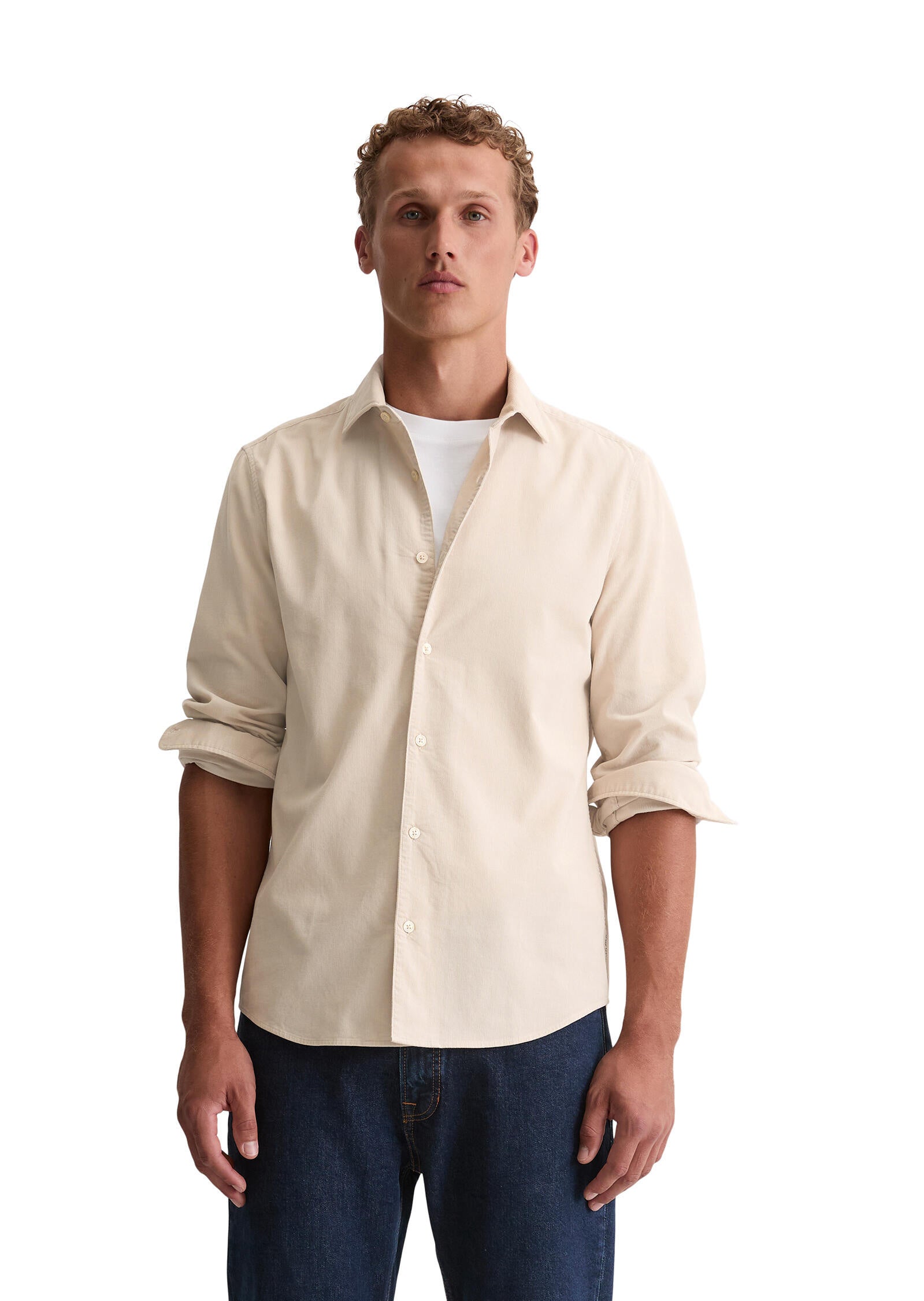 Hemd Shaped Fit - 707-gray silk - Beige