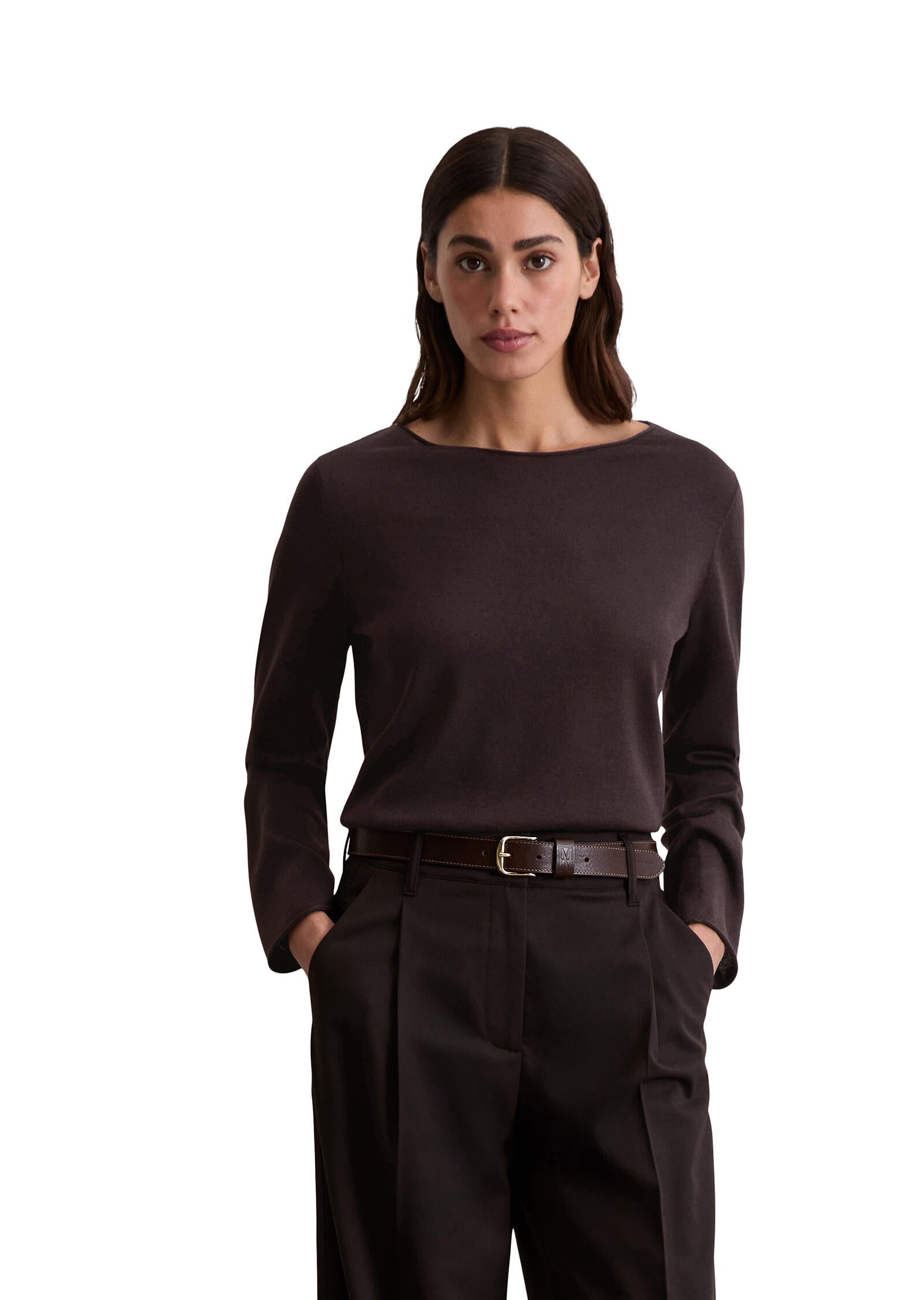 Strickpullover aus Schurwolle - 796-dark coffee - Braun