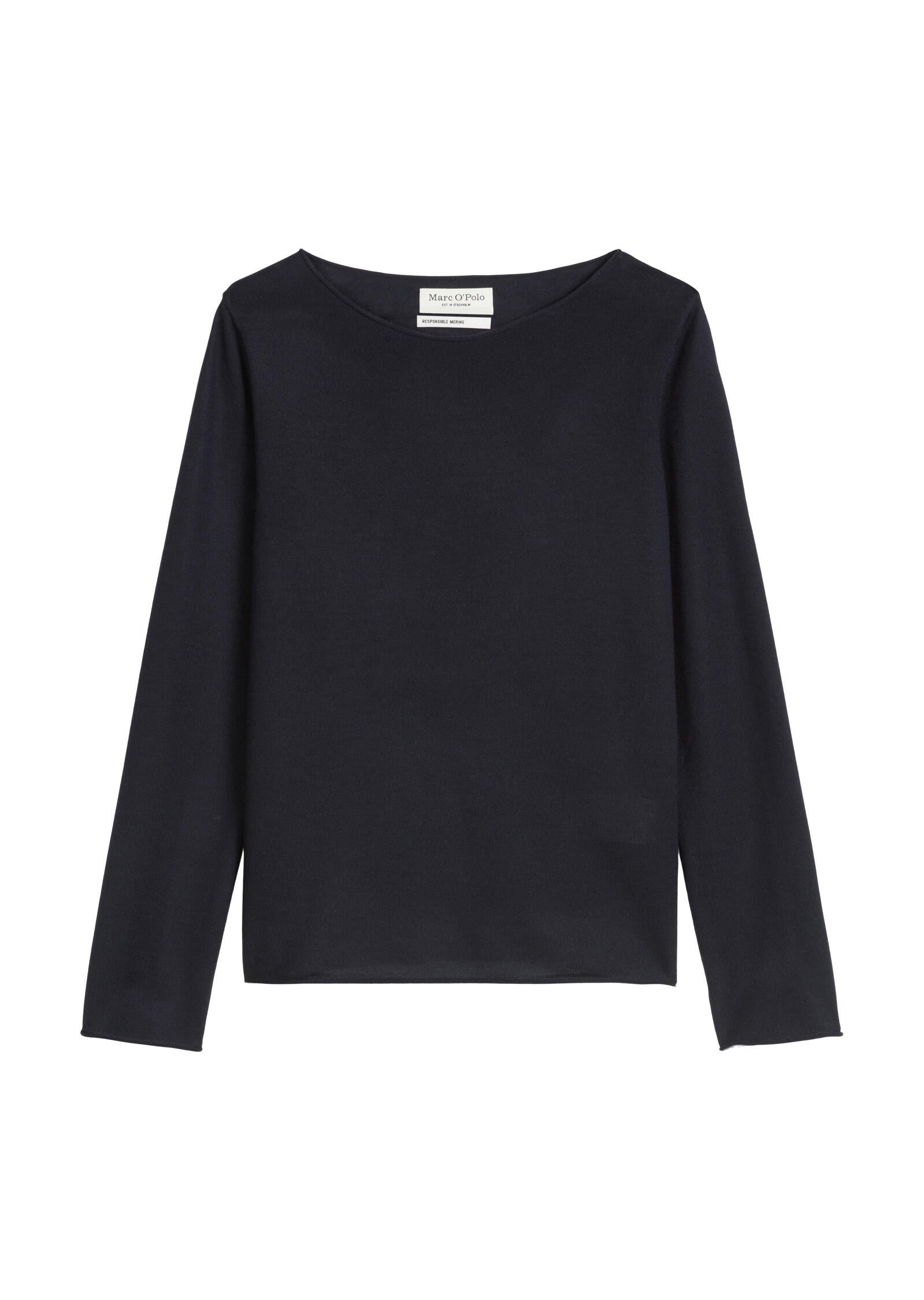 Strickpullover aus Schurwolle - 888-deep night blue - Blau