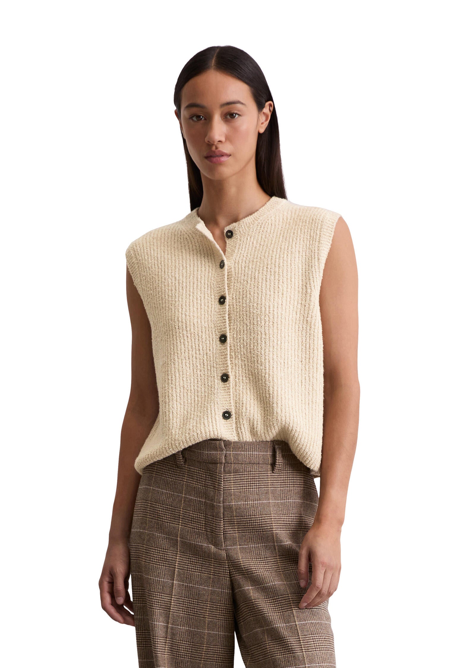 Strickweste aus Baumwollmix - 174-natural stone - Beige