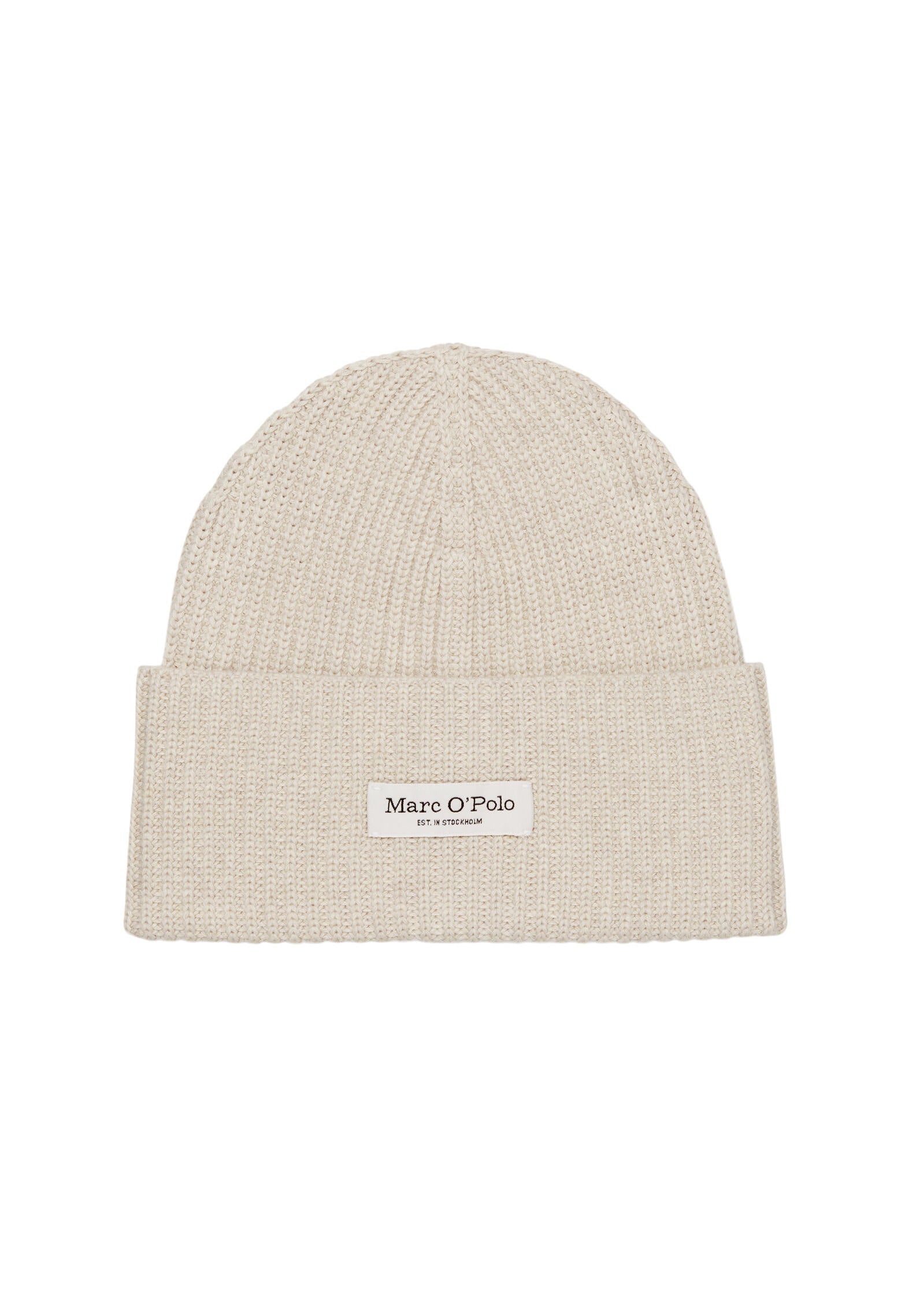 Strickmütze aus Baumwolle - 159-chalky sand - Creme
