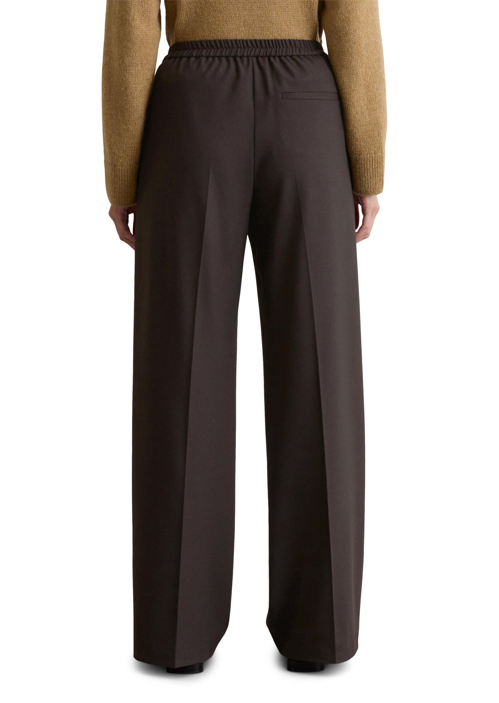Hose in Relaxed Fit aus softem Flanel - 796-dark coffee