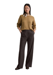 Hose in Relaxed Fit aus softem Flanel - 796-dark coffee
