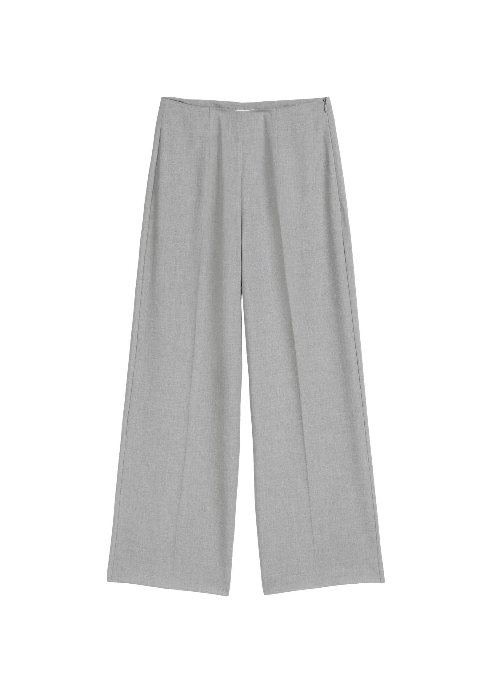 Stoffhose Cropped aus Flanell-Twill - 909-grey granite melange