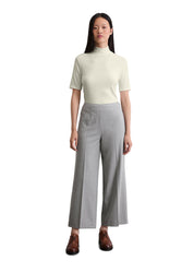 Stoffhose Cropped aus Flanell-Twill - 909-grey granite melange