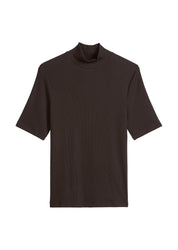T-Shirt mit Rollkragen in Slim Fit - 796-dark coffee - Braun