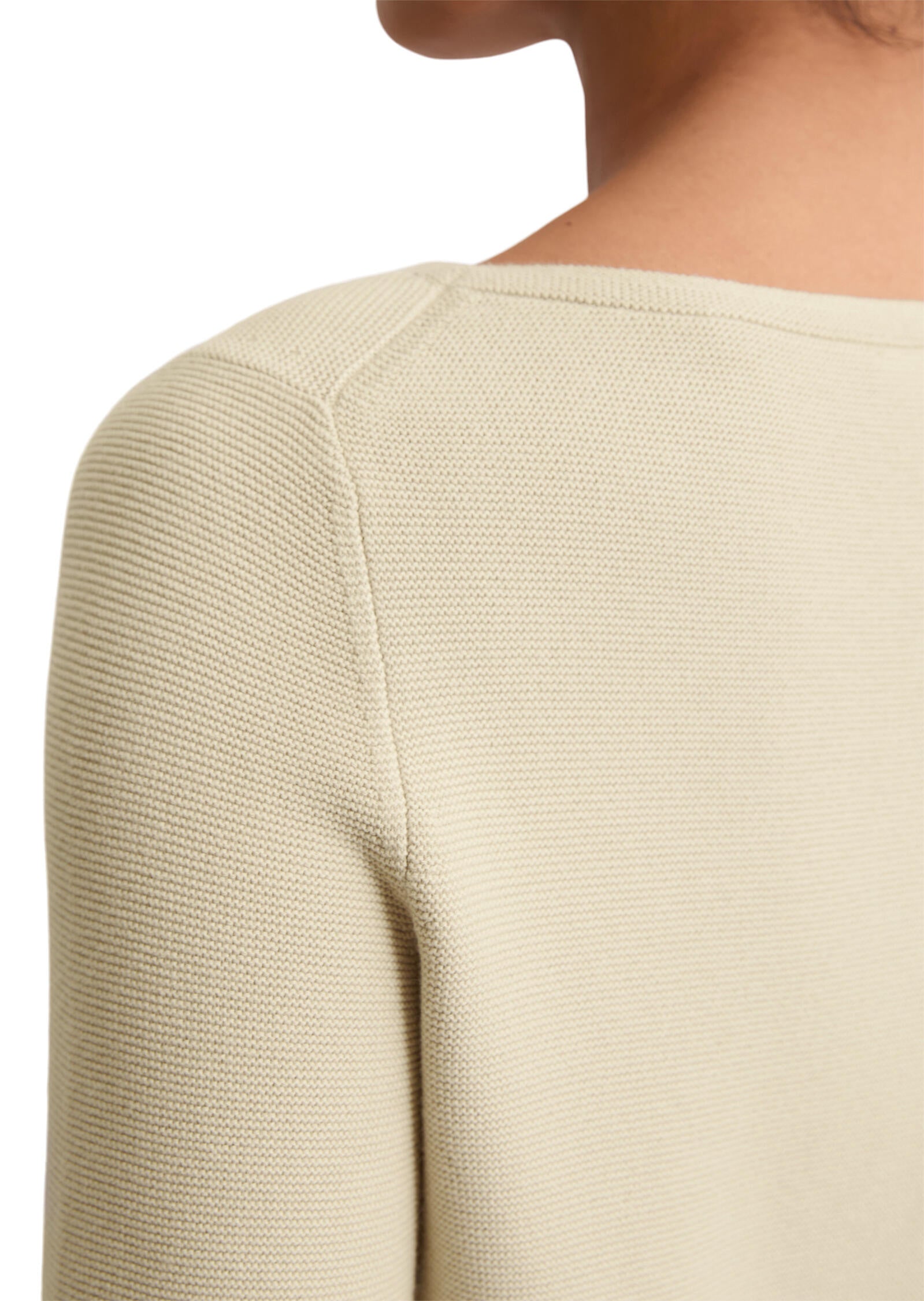 Strickpullover Slim Fit aus Bio-Baumwolle - 174-natural stone - Creme