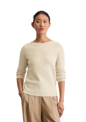 Strickpullover Slim Fit aus Bio-Baumwolle - 174-natural stone - Creme