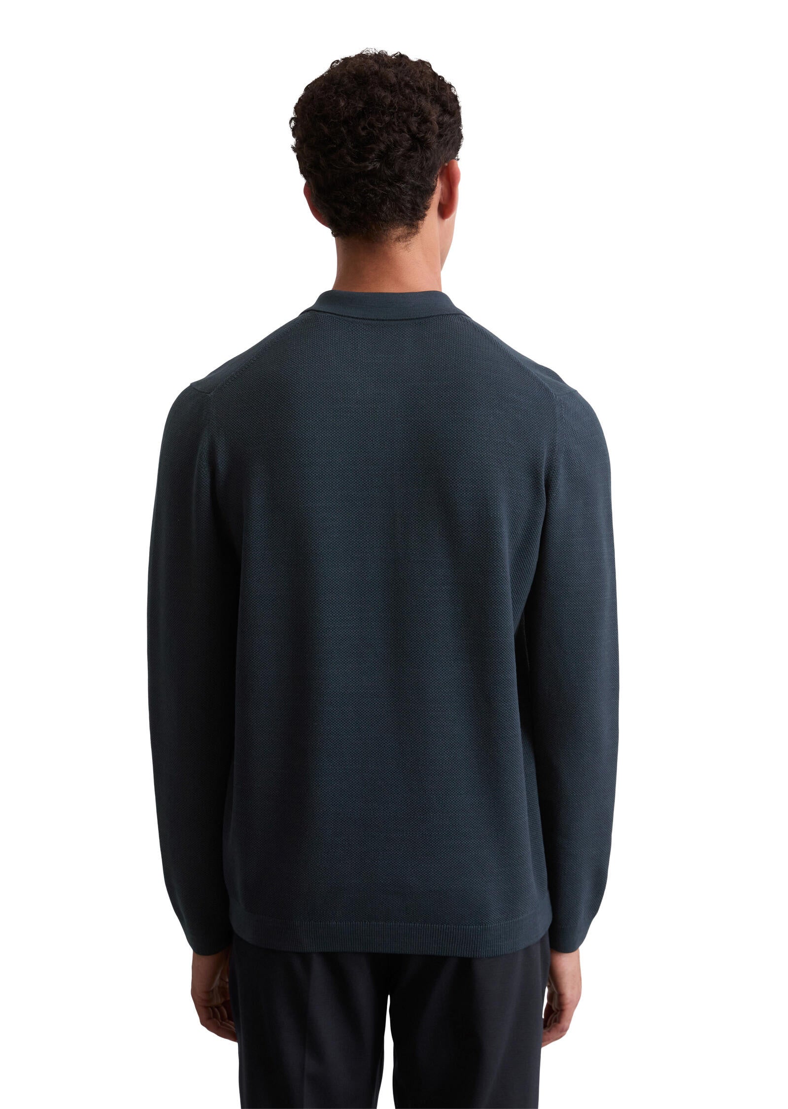 Langarm-Poloshirt Regular Fit - 898-dark navy - Blau
