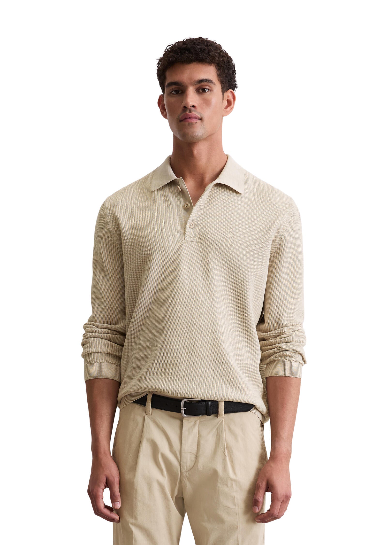 Langarm-Poloshirt Regular Fit - 913-dapple gray - Grau