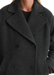 Cape-Mantel Relaxed Fit - 975-night grey melange - Grau