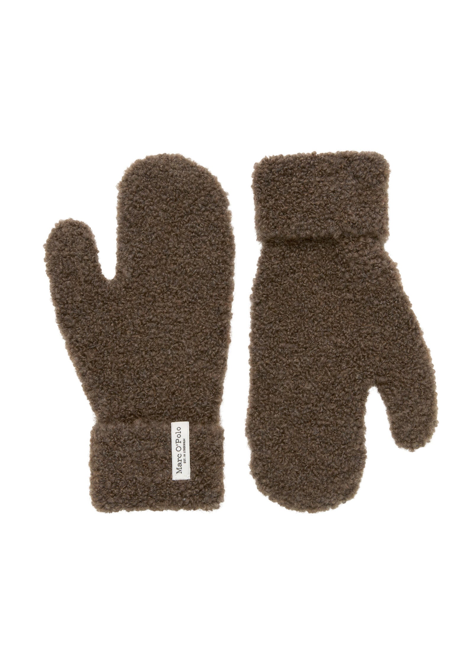 Teddyfäustlinge aus Wollmix - 785-shaded brown melange - Braun