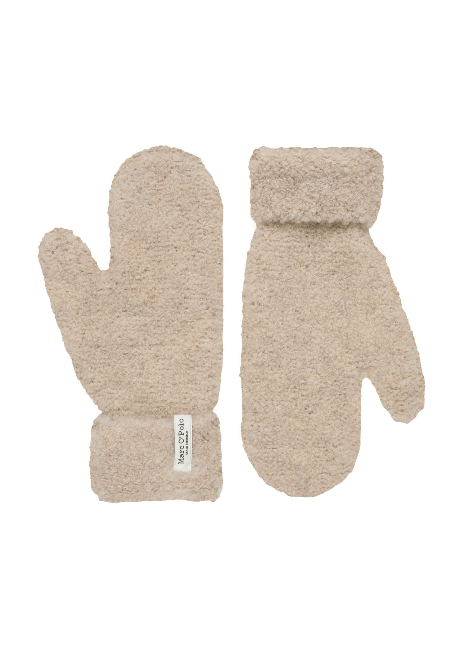 Teddyfäustlinge aus Wollmix - 915-chalky mauve melange - Beige