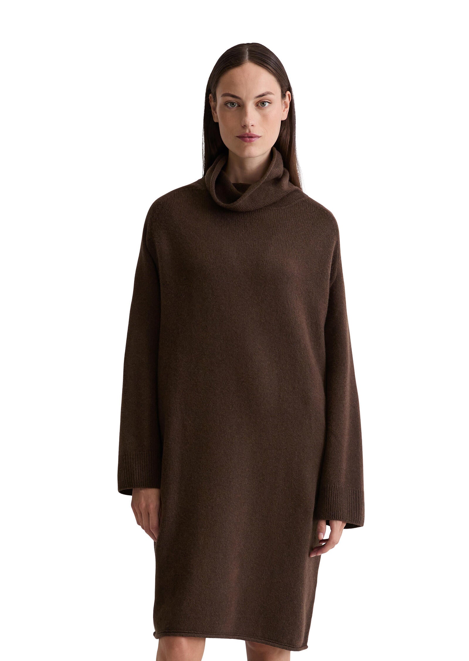 Strickkleid Midi aus Schurwolle - 784-shaded brown - Braun
