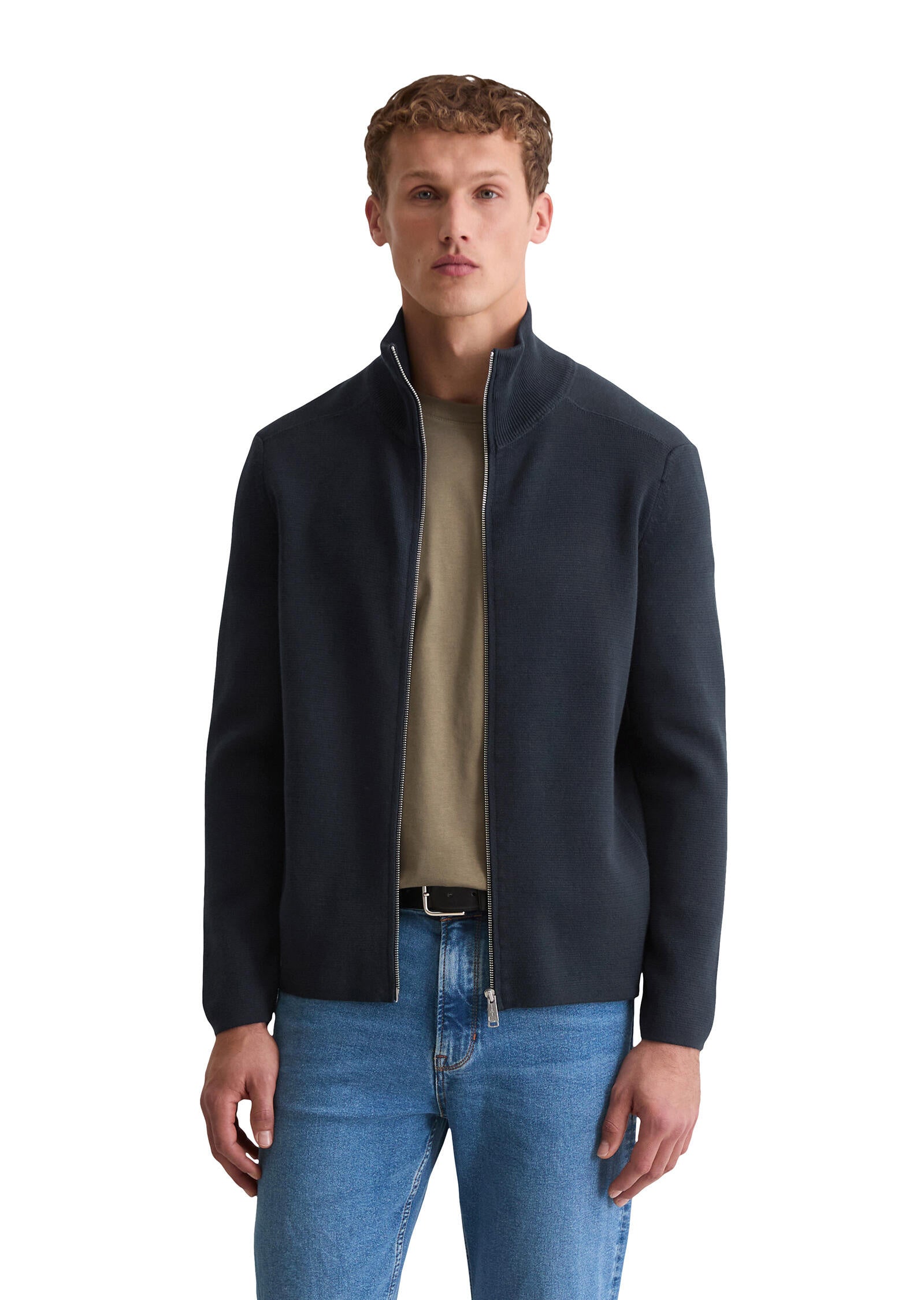 Strickjacke aus Baumwolle - 898-dark navy - Blau