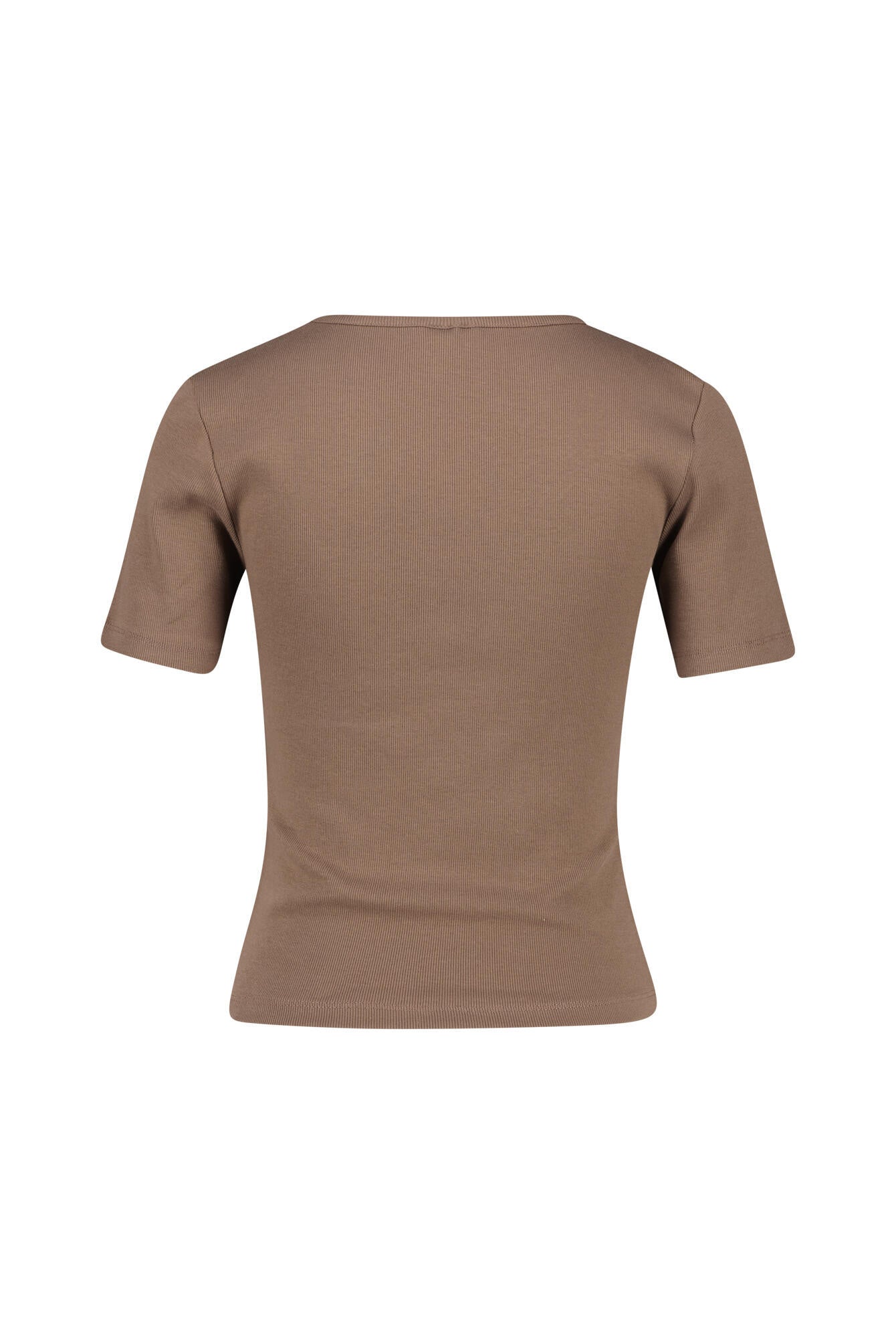 T-Shirt gerippt aus Baumwolle - 78-Macchiato - Braun