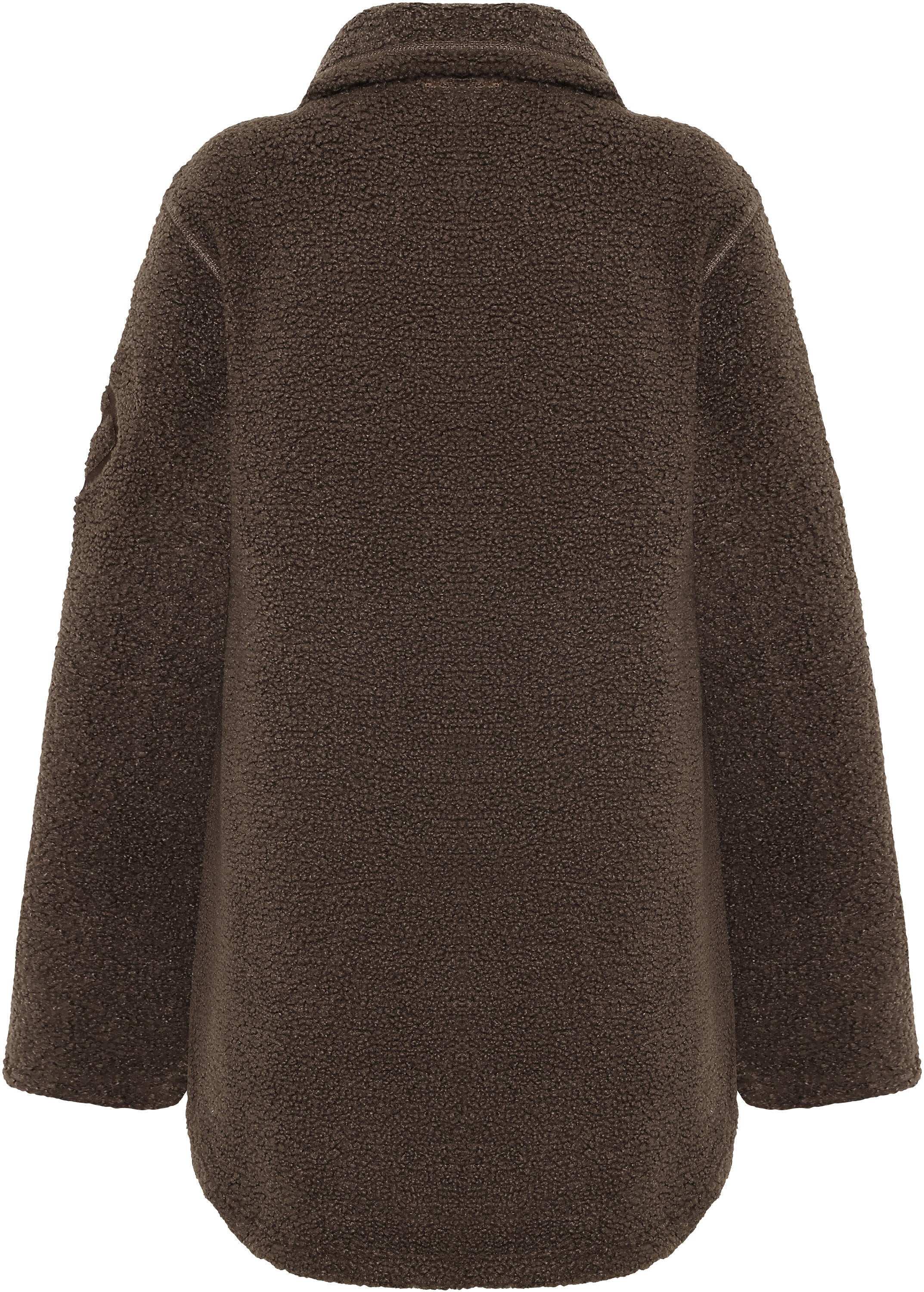 Teddymantel mit Stehkragen - F11-Dark Mocha - Braun