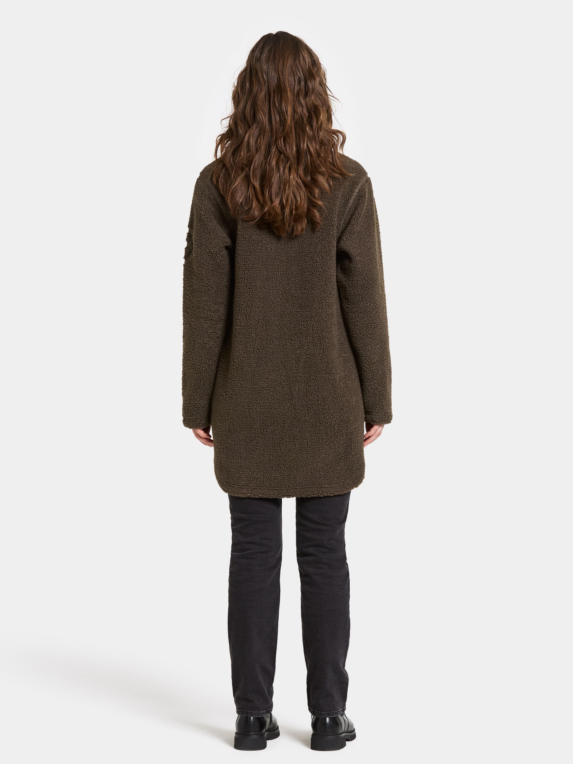 Teddymantel mit Stehkragen - F11-Dark Mocha - Braun