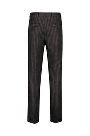 Gestreifte Hose mit geradem Bein - 53-Charcoal - Grau