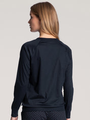 Langärmliges Schlafshirt - 339 dark lapis blue - Blau