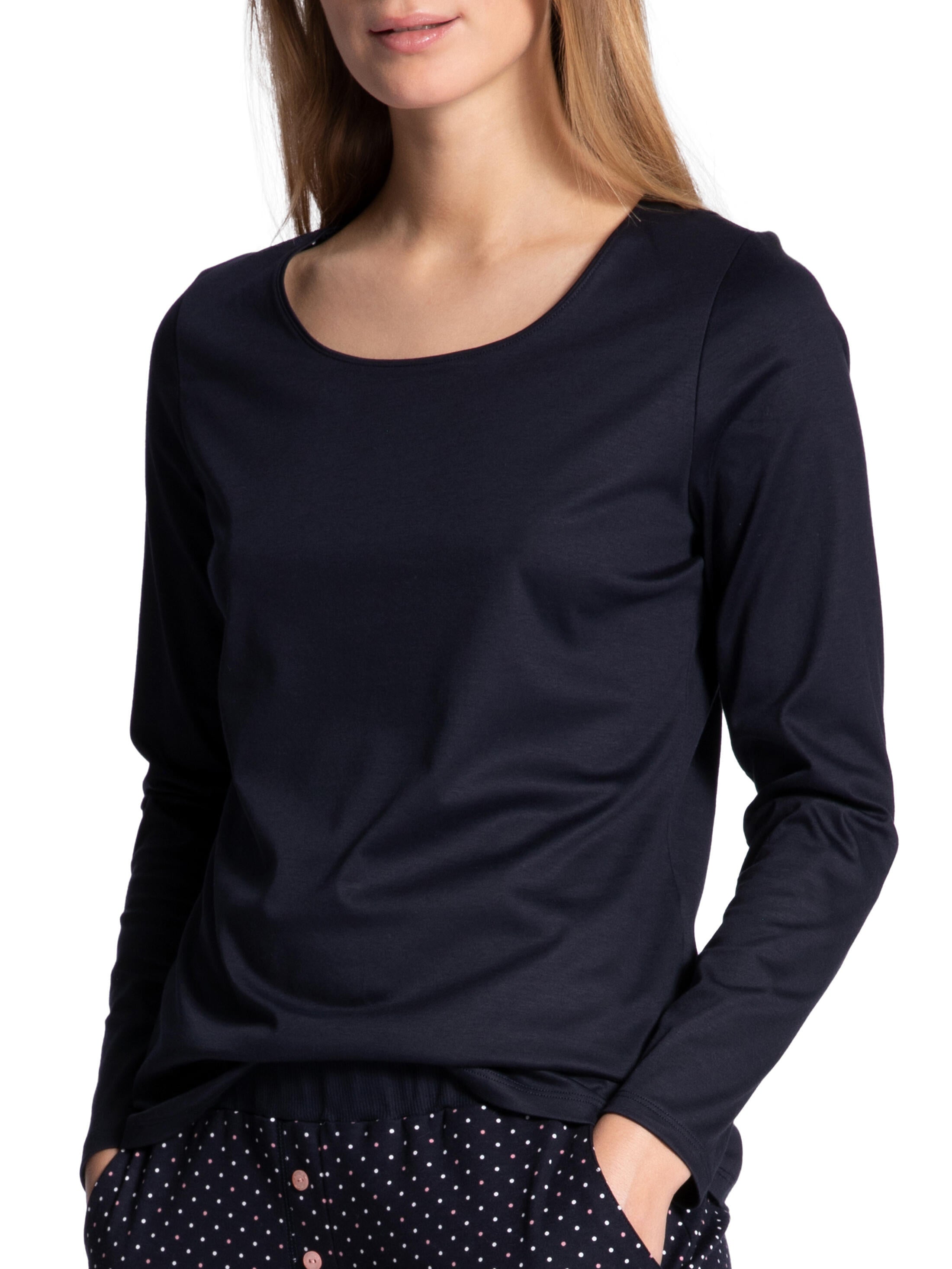 Langärmliges Schlafshirt - 339 dark lapis blue - Blau