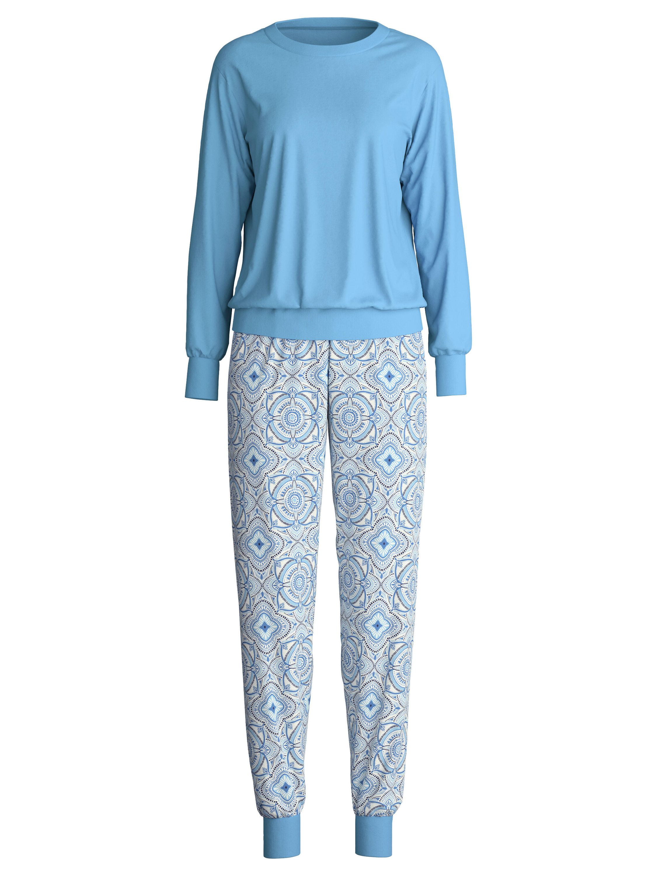 Schlafanzug aus Baumwolle - 302-riviera blue - Blau